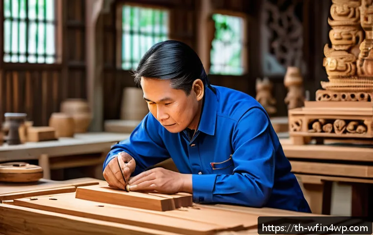 지역생산의 도전 과제 - A traditional Thai artisan workshop blending modern CNC woodworking machines with skilled craftsmen ...